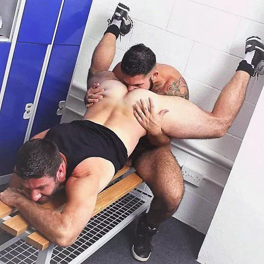 “Rimjob in the locker room” …