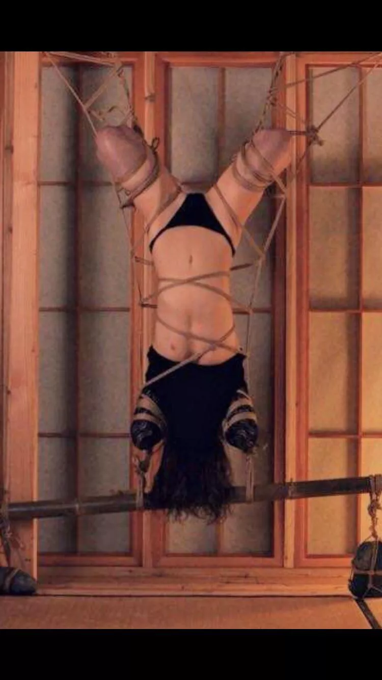 Rope bondage inversion. model anonymous OC
