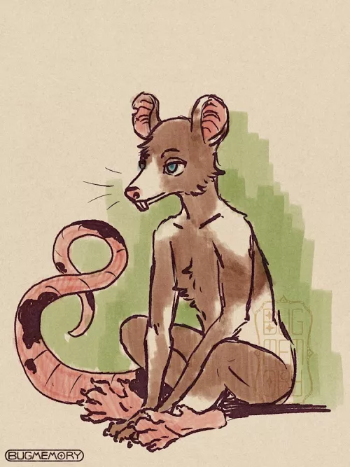 Sketch of a Twitter user's rat character!