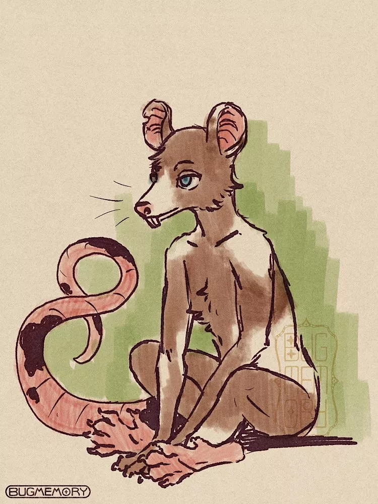 Sketch of a Twitter user's rat character!