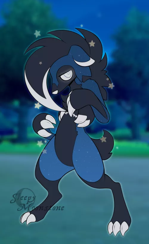 starry midnight Lycanroc (OC)