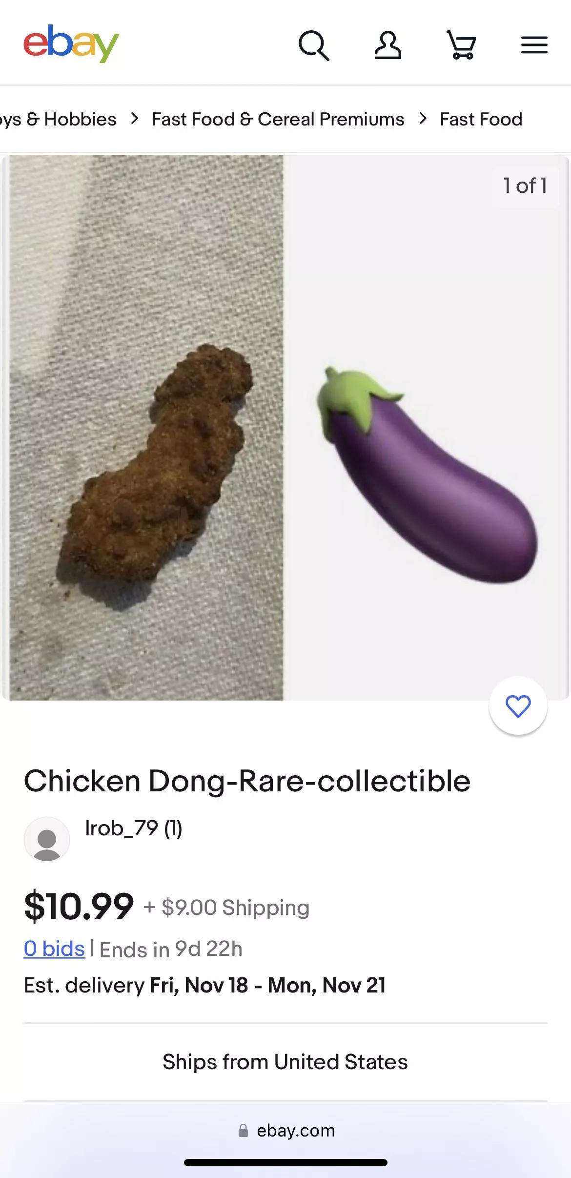 A “chicken dong”….on eBay?