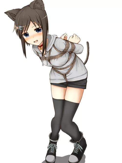 A cute kitty is in trouble! Would you help her or... Play with her?