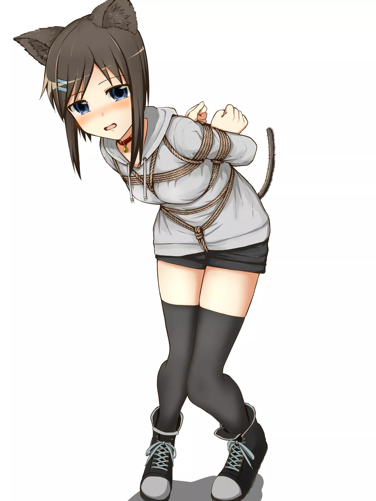 A cute kitty is in trouble! Would you help her or... Play with her?