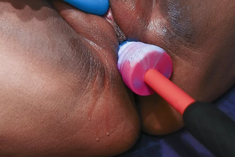 A wet little mess after multiple creampies and a very intense squirting session.