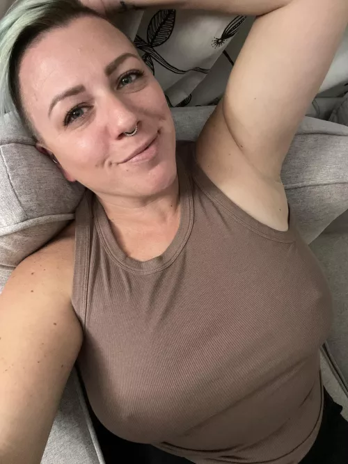 Braless watching the game. Even my nips were happy we won!