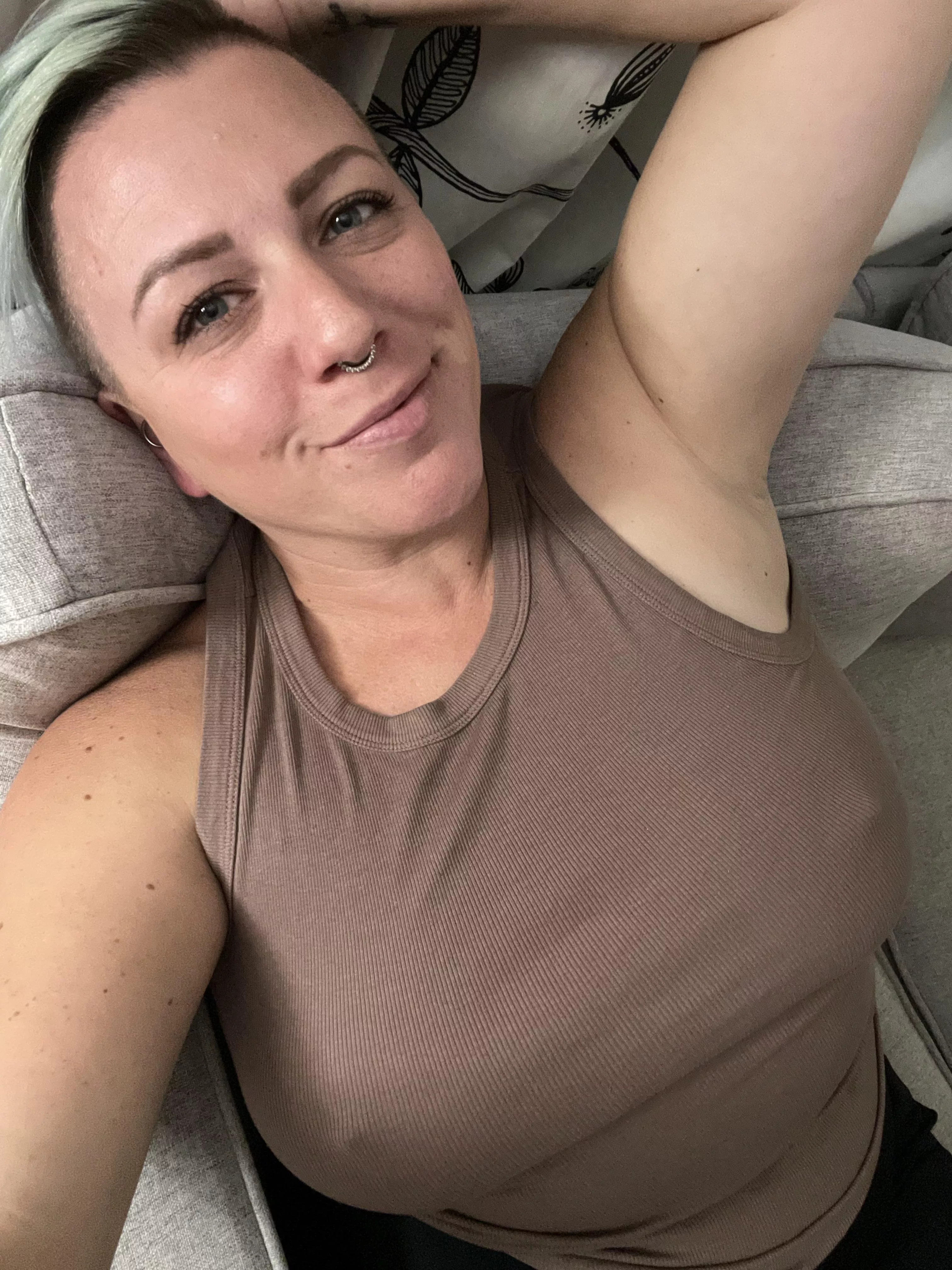 Braless watching the game. Even my nips were happy we won!