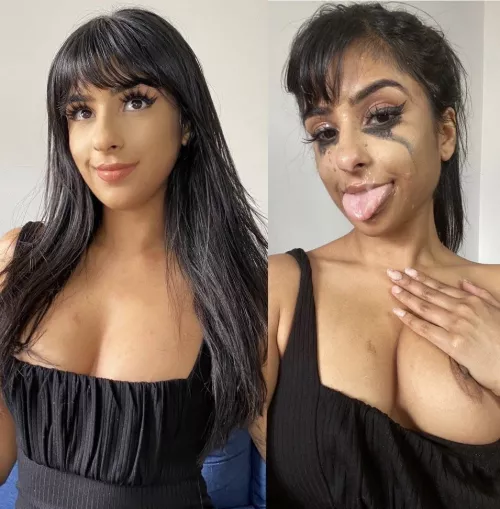 Brown girl before/after