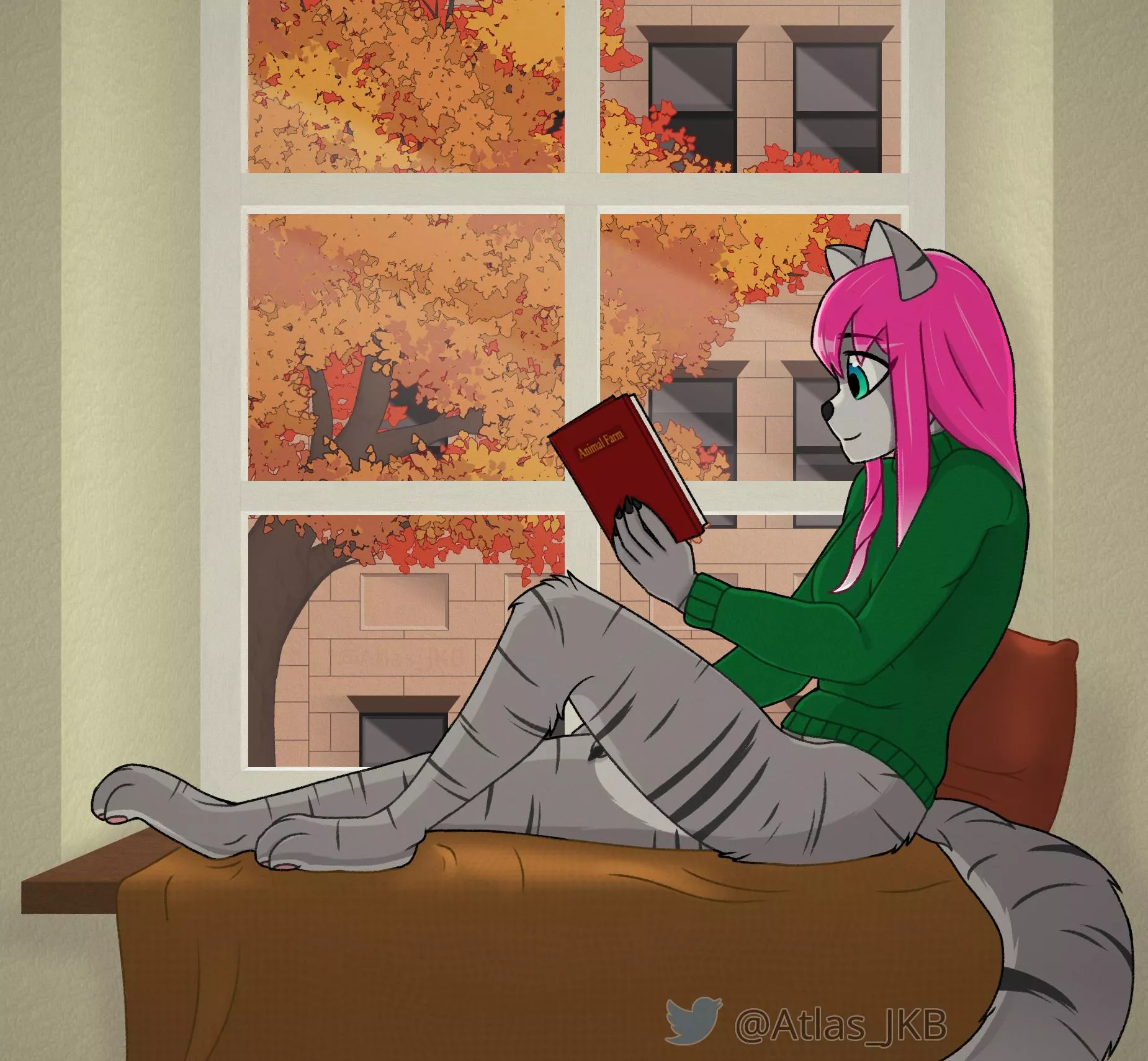 Cozy autumn vibes - Art by me (@Atlas_JKB on Twitter)