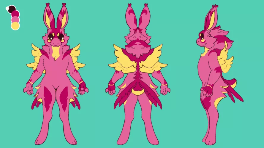 I made myself a ref sheet for my fursona :D