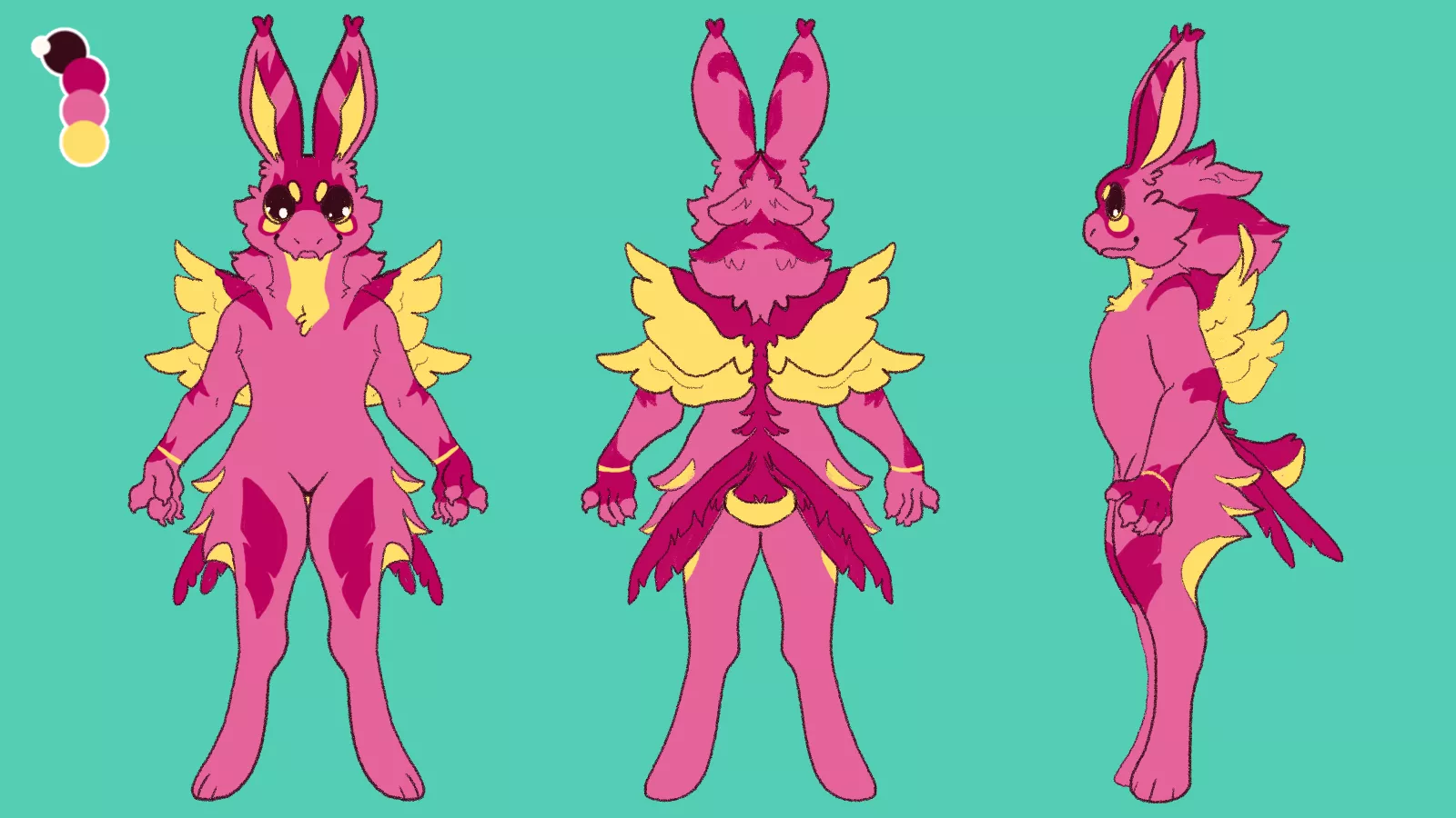 I made myself a ref sheet for my fursona :D