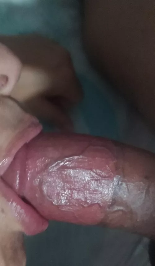 i told her to keep around the tip, she obey like a good girl