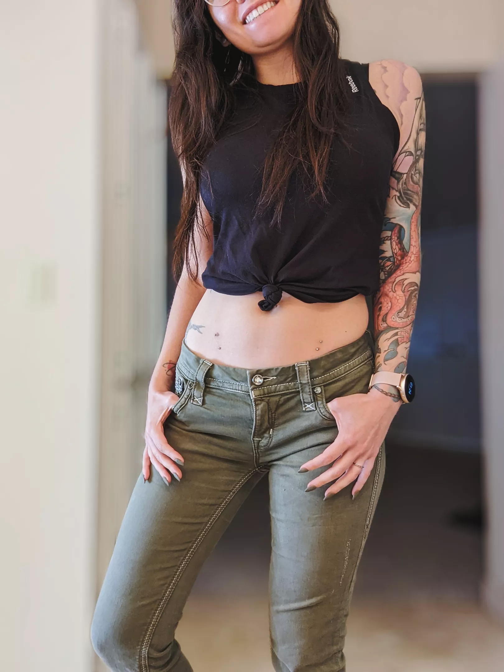 Low rise jeans are better for my piercings