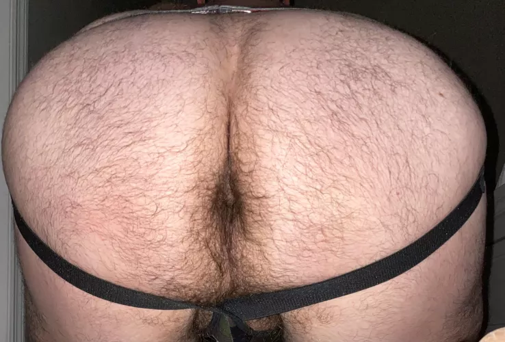 My hairy jockstrapped butt