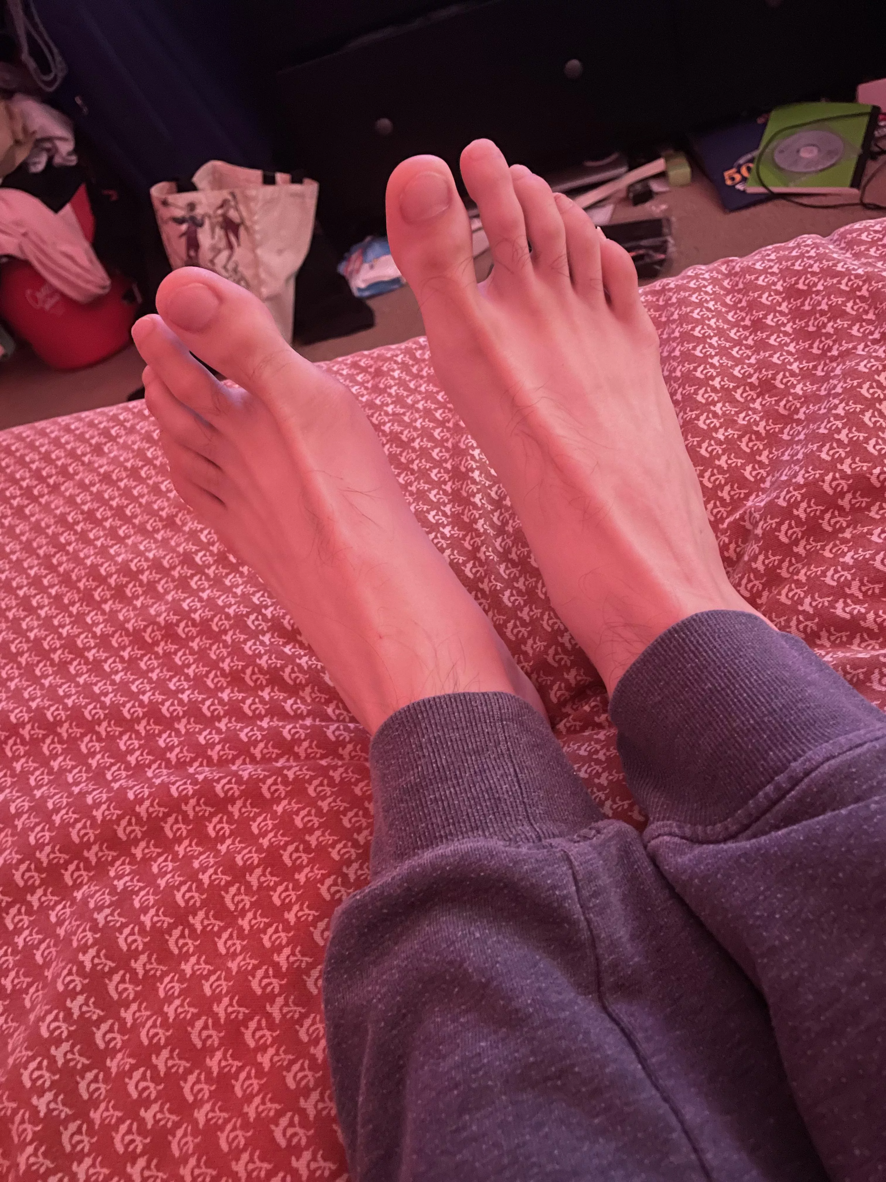 My legs are warm, who wants to help keep my feet warm?