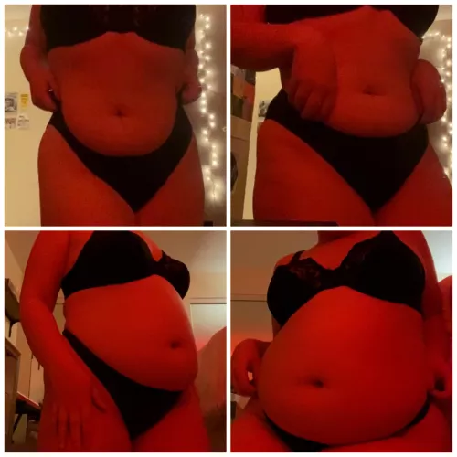 Obsessed with this feeling 🥵(Dinner stuffing, even more water)