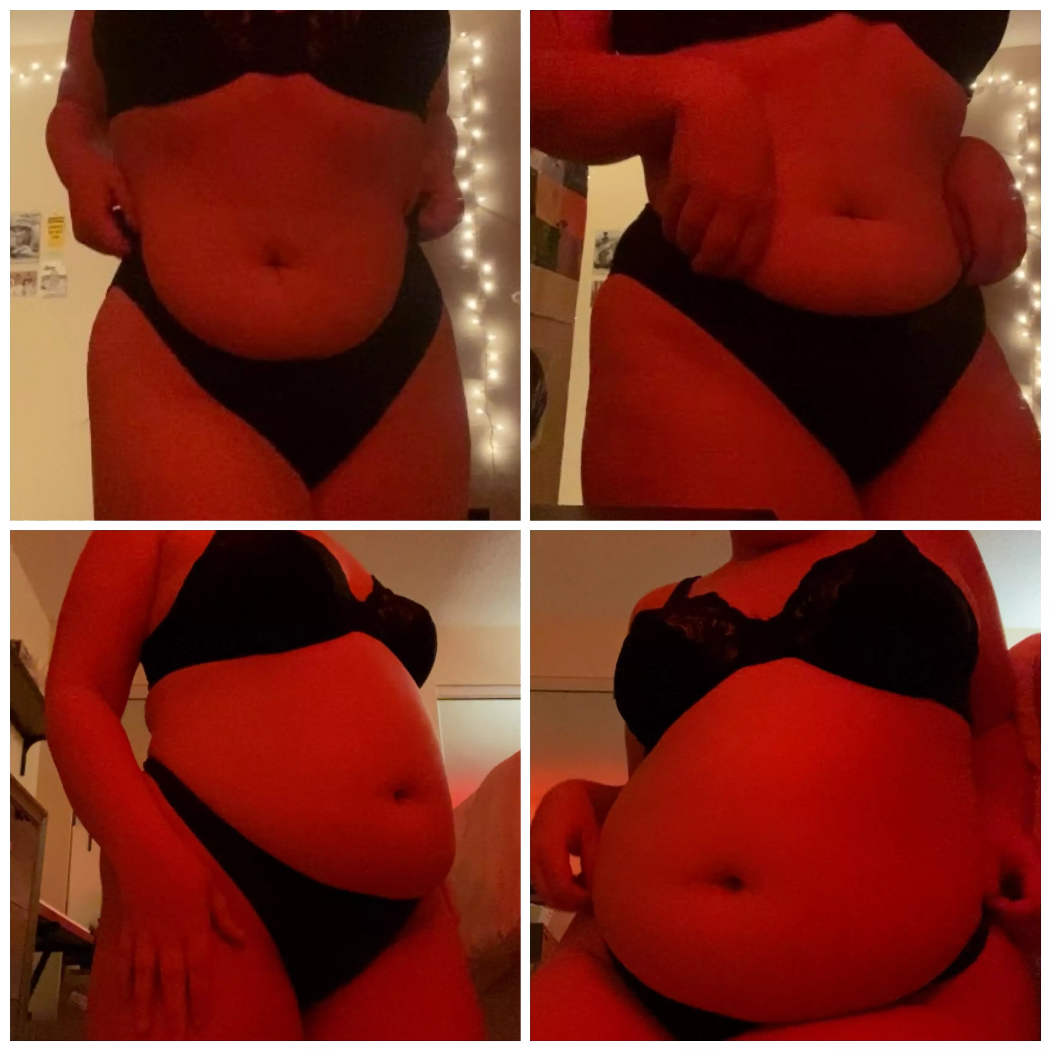 Obsessed with this feeling 🥵(Dinner stuffing, even more water)