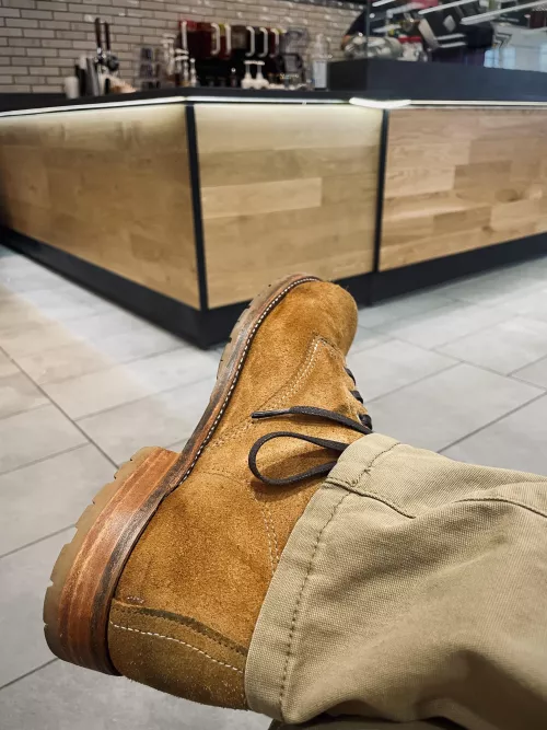 Resoled Wolverine 1000 Mile in CF Stead suede.