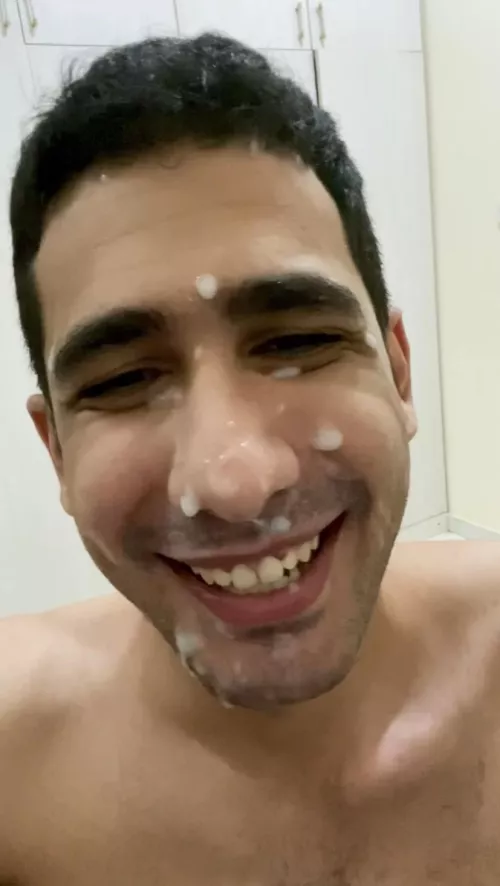 So happy with cum on me