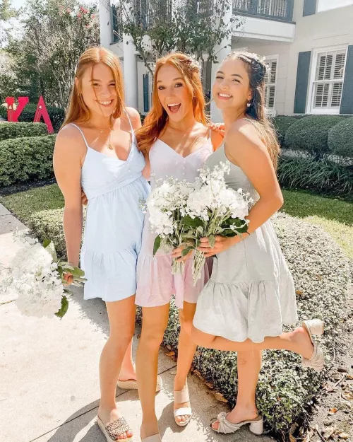 Two redheads and a brunette