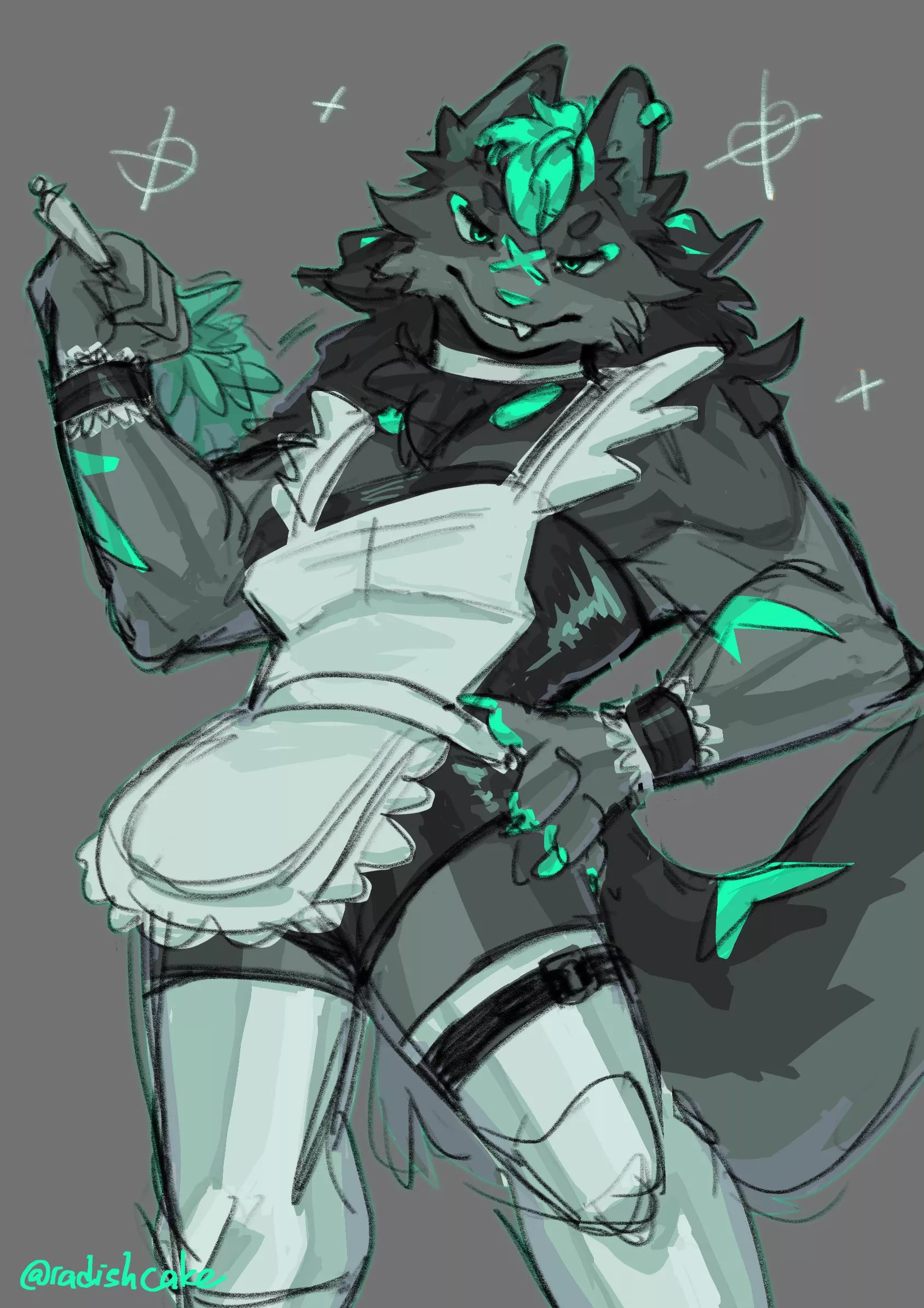 Wolf maid at your service! (Art by me @radishkek on twitter)