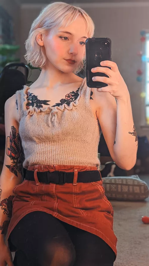 felt super cute in this fit :) i even made the shirt! [F]