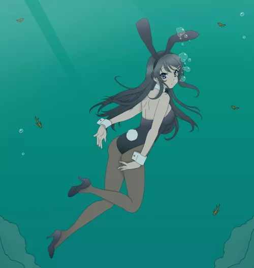 has anyone wore a shiny pvc bunnysuit in a pool or bath? id love to see that 😍(image kinda related)