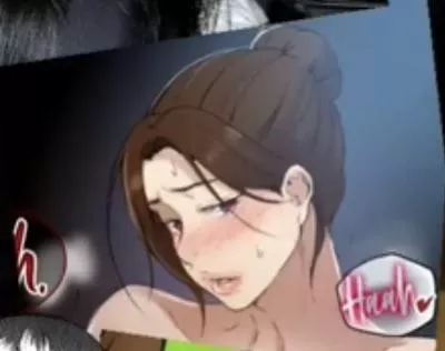 LF Color Source: Milf, tied up hair, sweat, nude, only face, “haah!”, manhwa