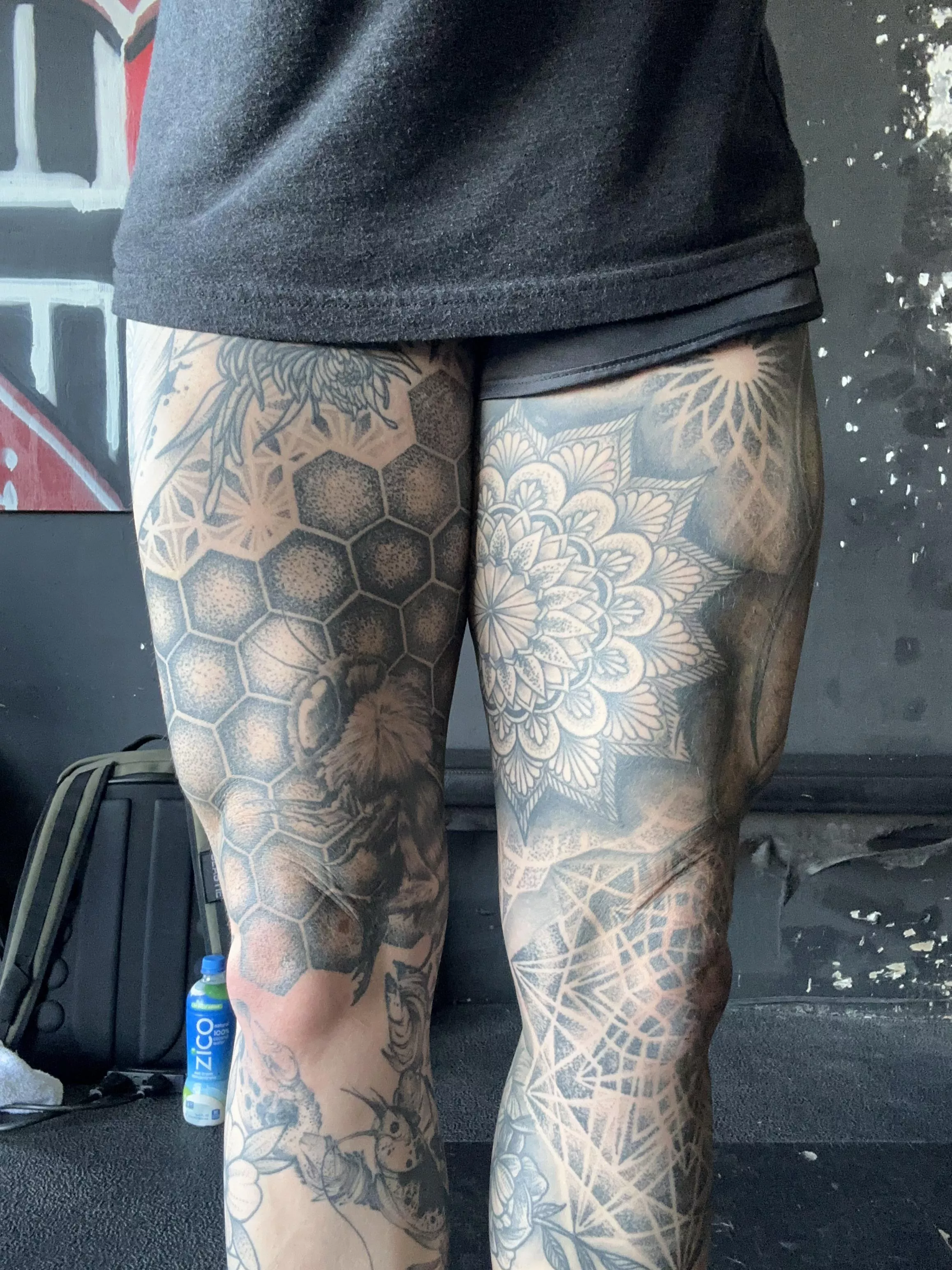 Long shirt, short silkies.