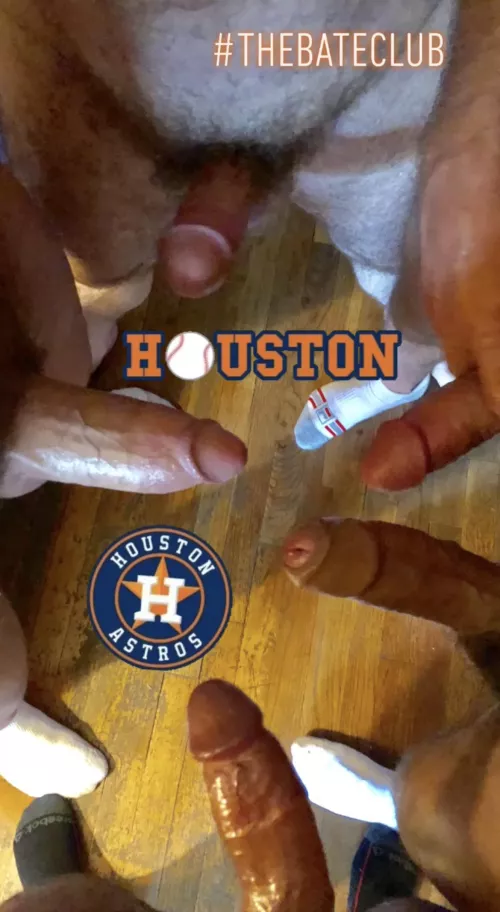 Married Jerk Club celebrating Houston Astros victory