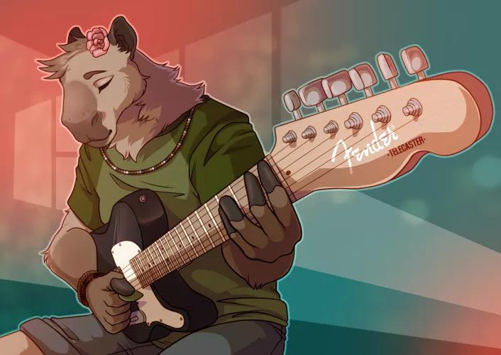 Strumming away, by WolfbaneW!