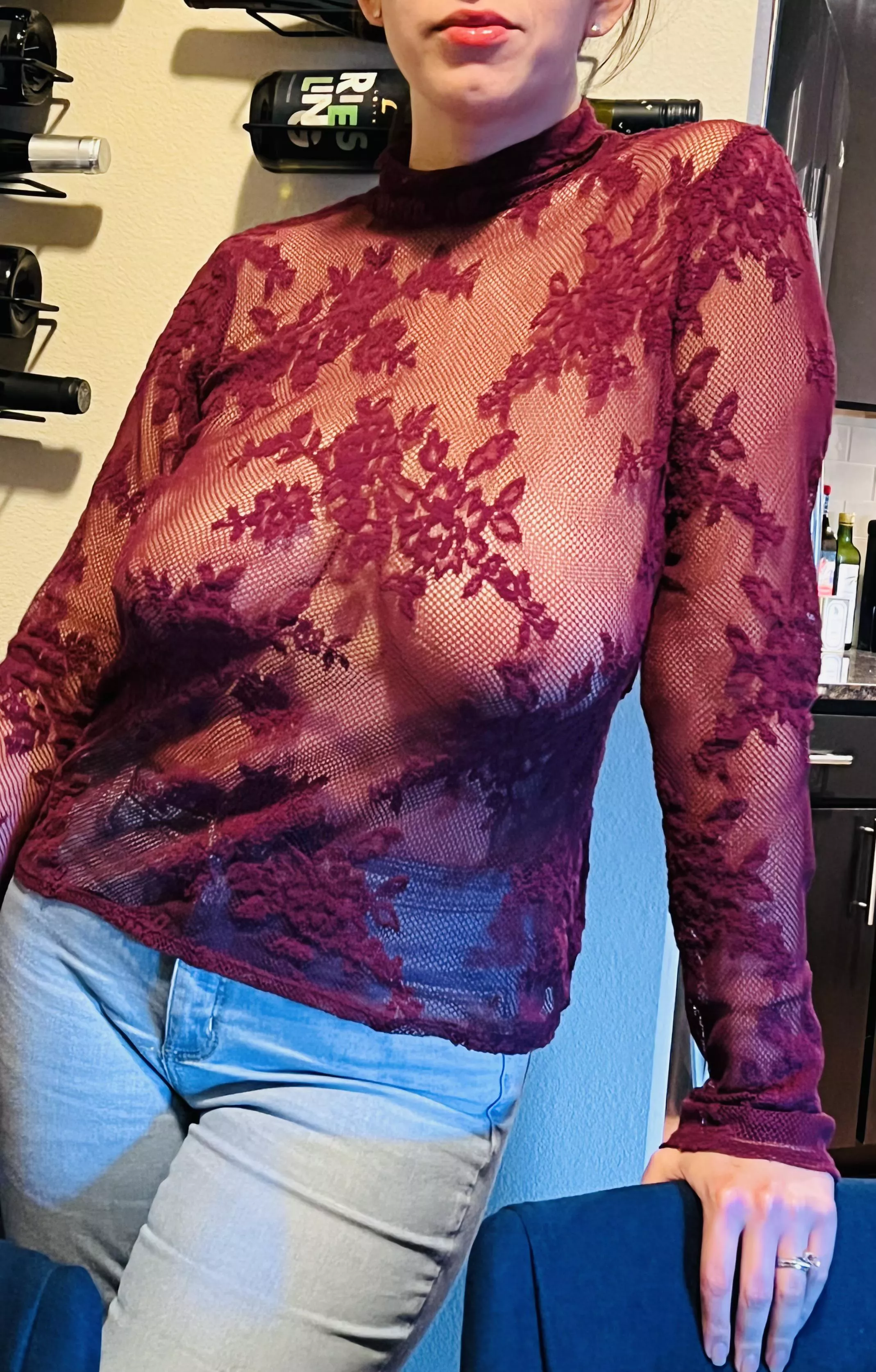 The Wife’s never been out braless in any of her sheer tops. I’m thinking she could absolutely pull off the look though!