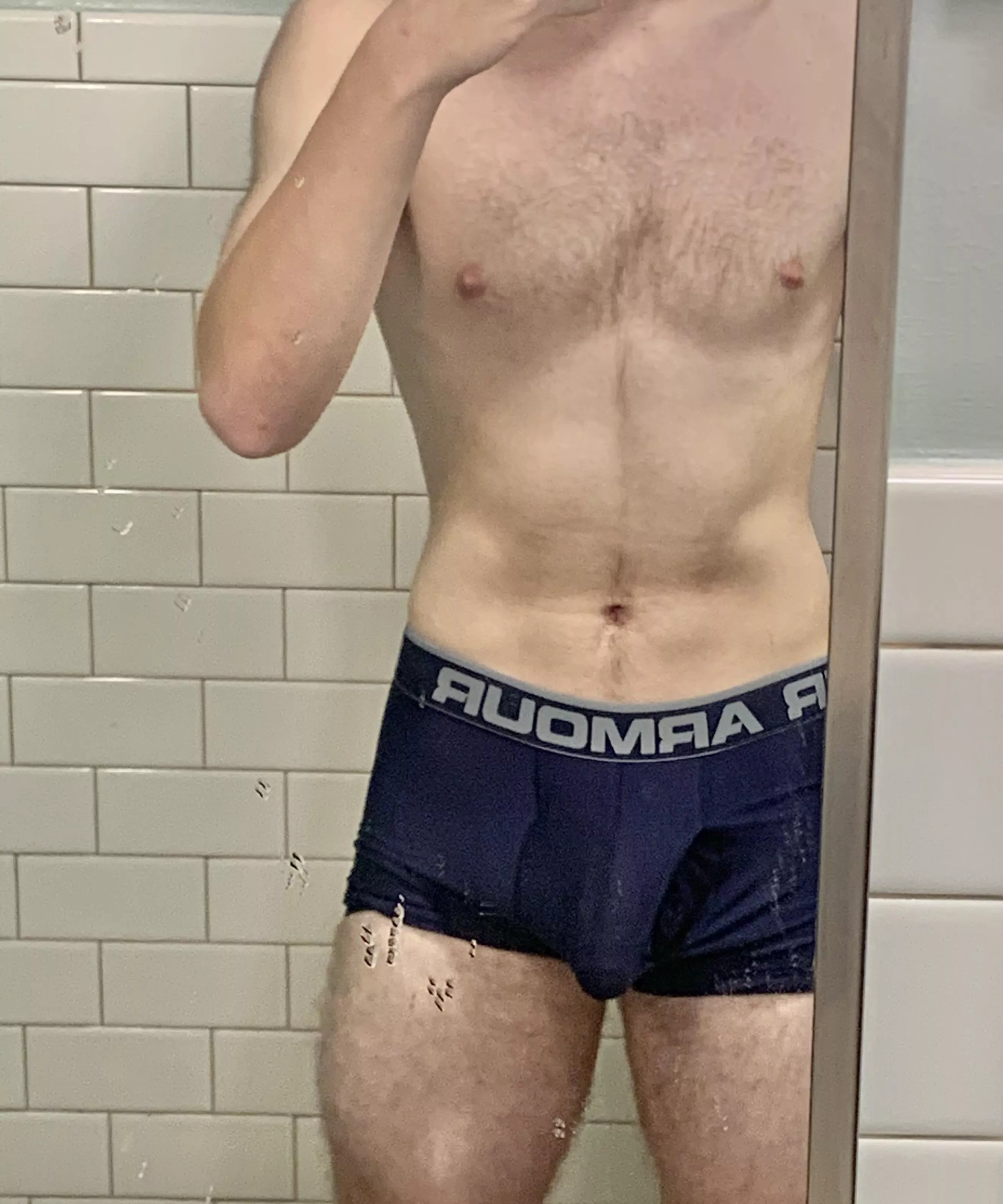 About to shower but I got this huge bulge;) 18M