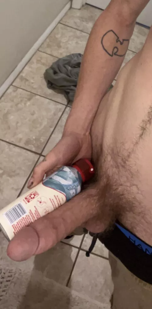 Compare it to the bottle or my forearm, it’s still bigger than you I bet