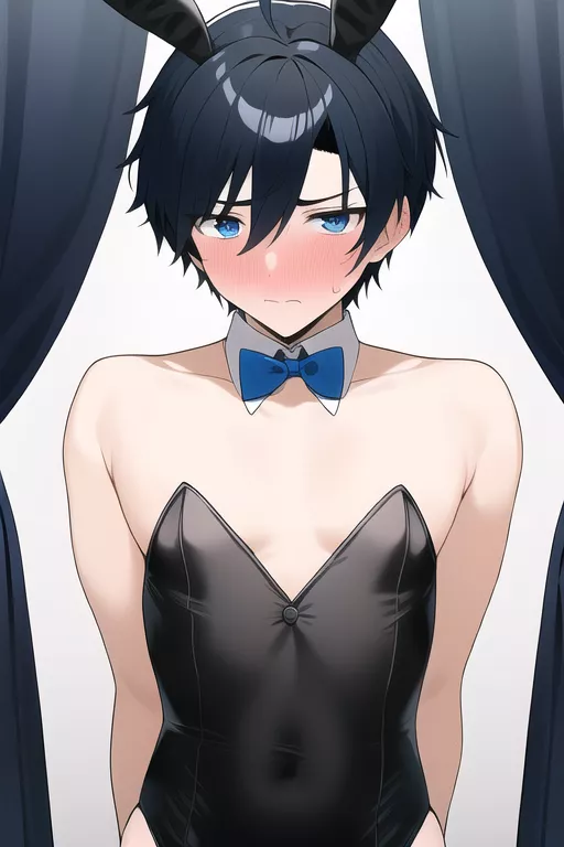 embarrassed in bunny outfit