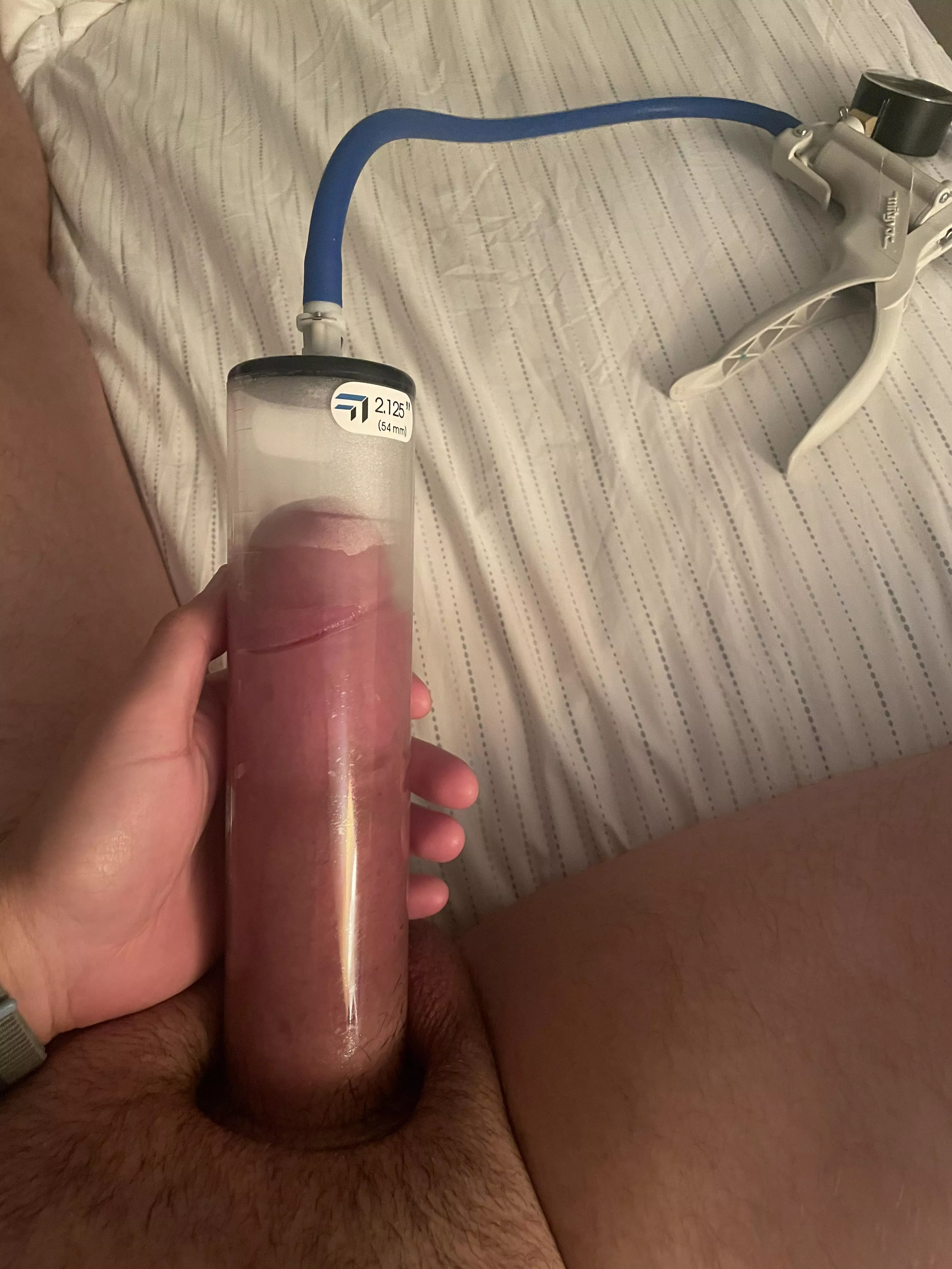 Filling the tube faster and faster each time. 2.125