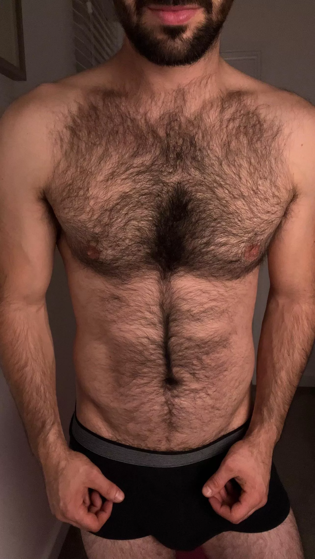 Funny how my chest hairs cut off at the shoulders