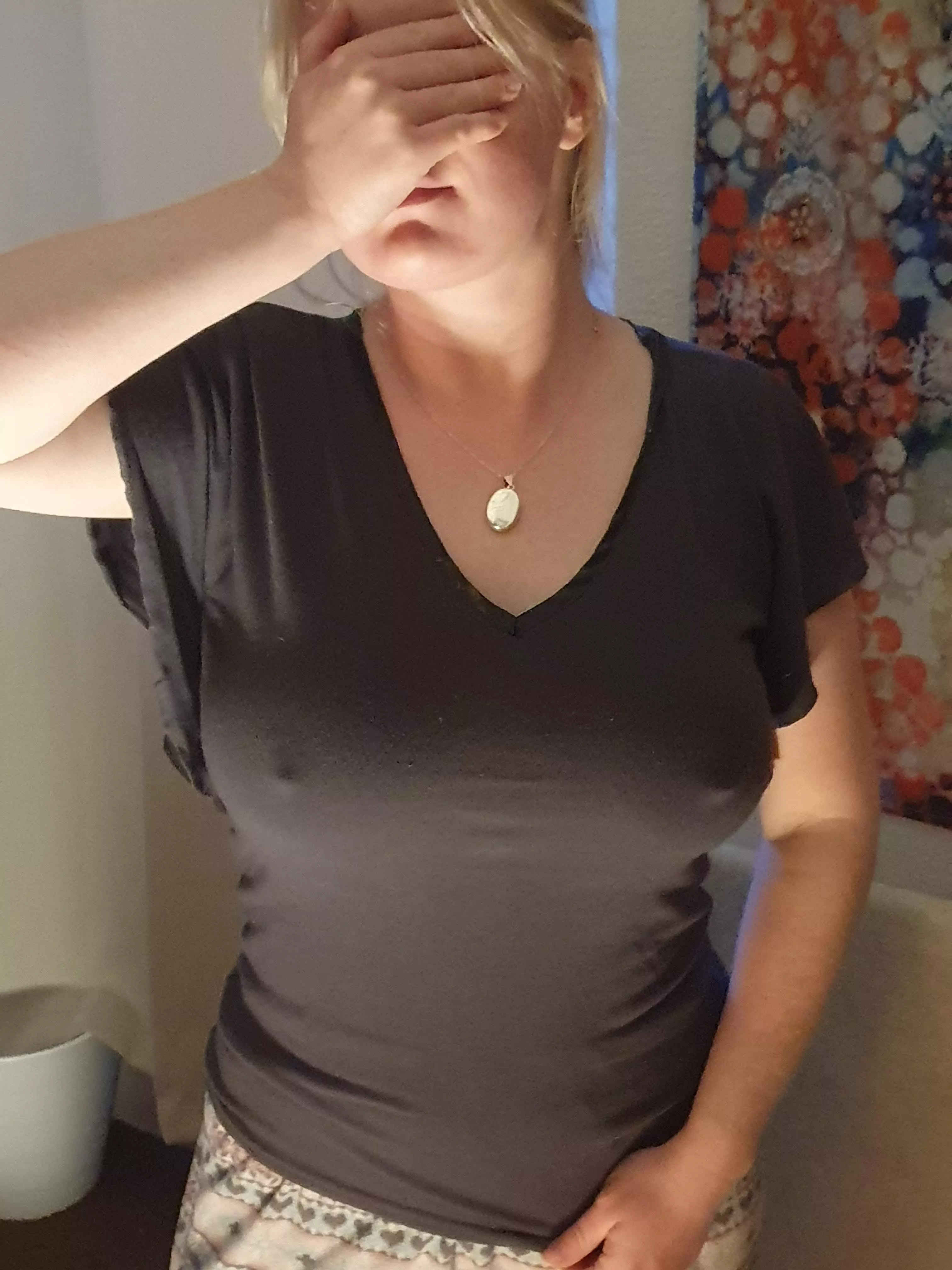 Her friends t shirt was too small for her massive tits