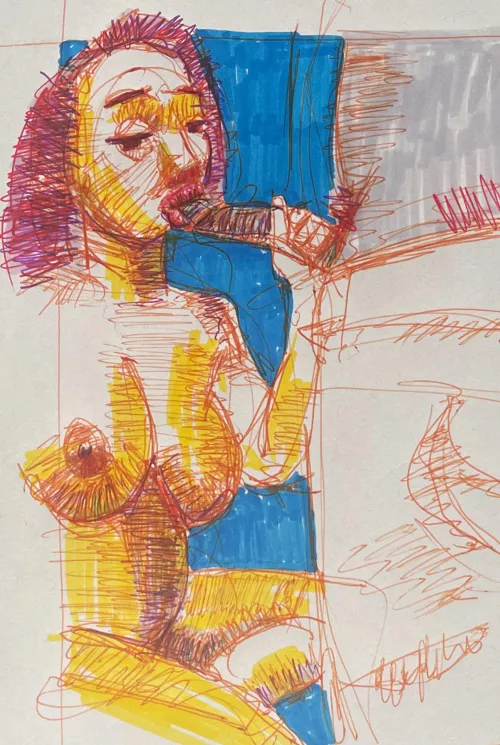 J'ai sorti sa bite pour me baver dessus.