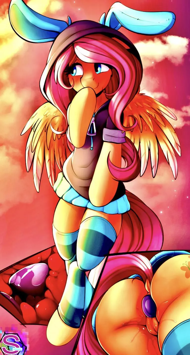 Just an average stroll with Fluttershy (Sugarless Paints)