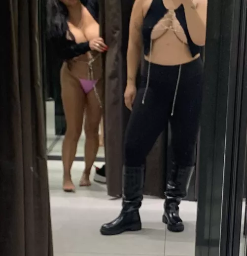 Mom and me trying on some new fits