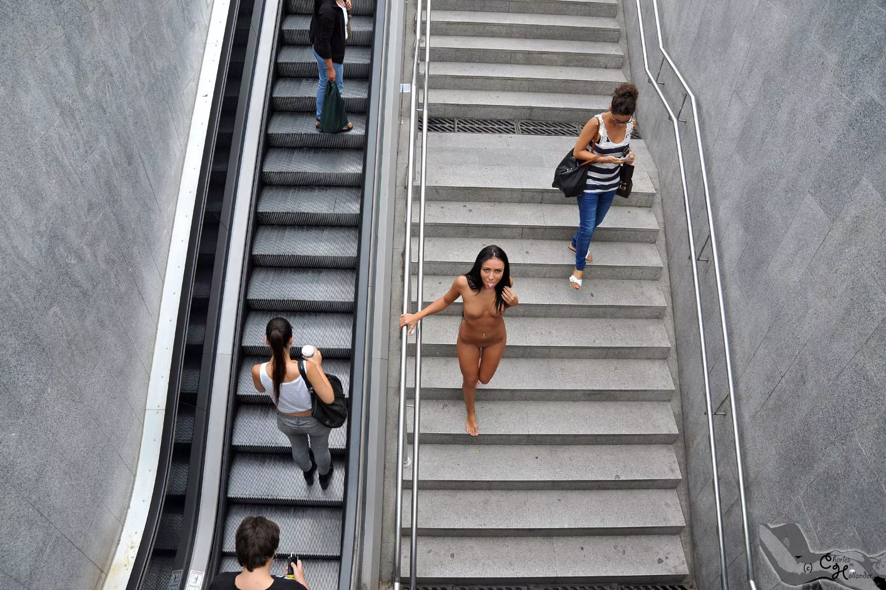 Nikola - escalator in Barcelona. III