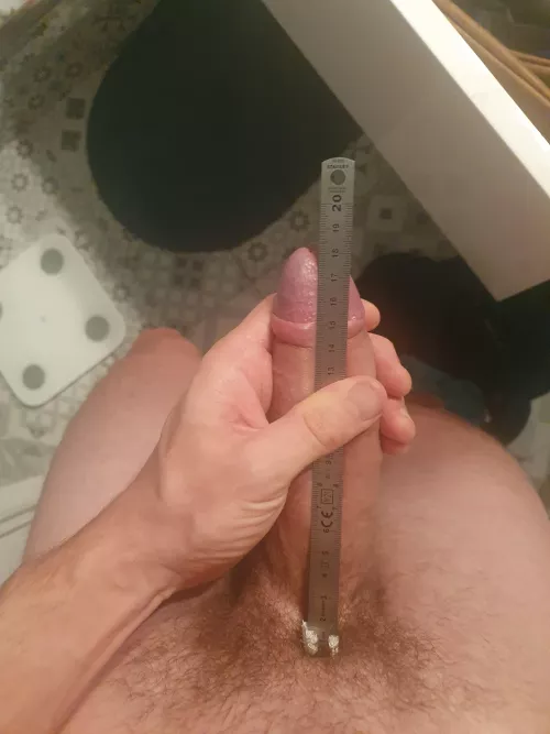 Not fully erect but best measure I got