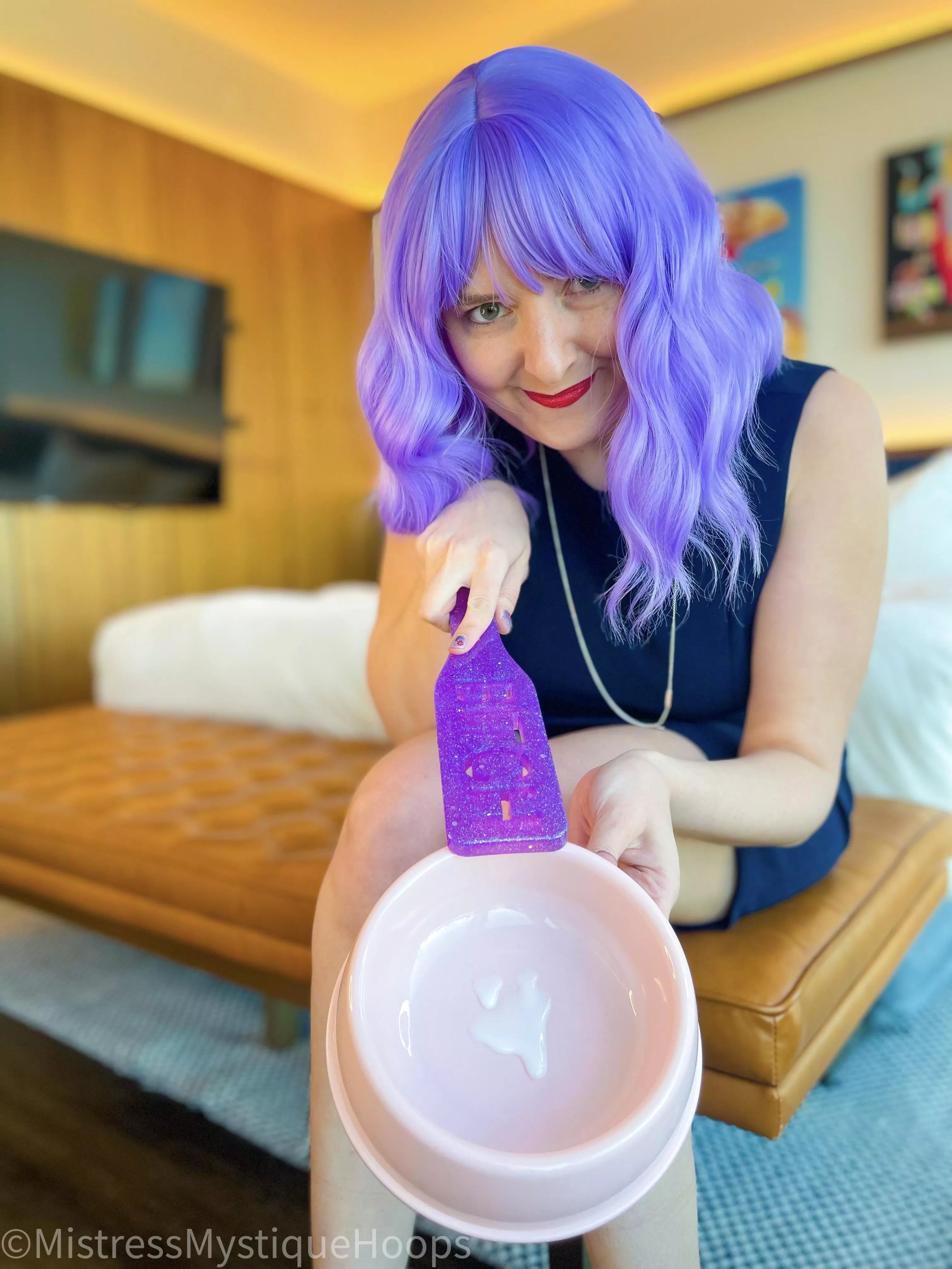 Now be a good bitch, and eat up the present my boyfriend left for you.