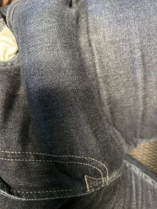 Solid outline of my thick cock at work! Should I walk around the office like this?