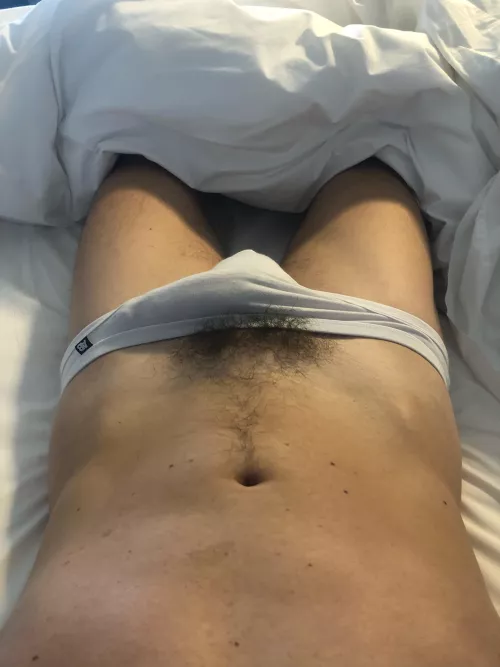 Waking up hard and bushy