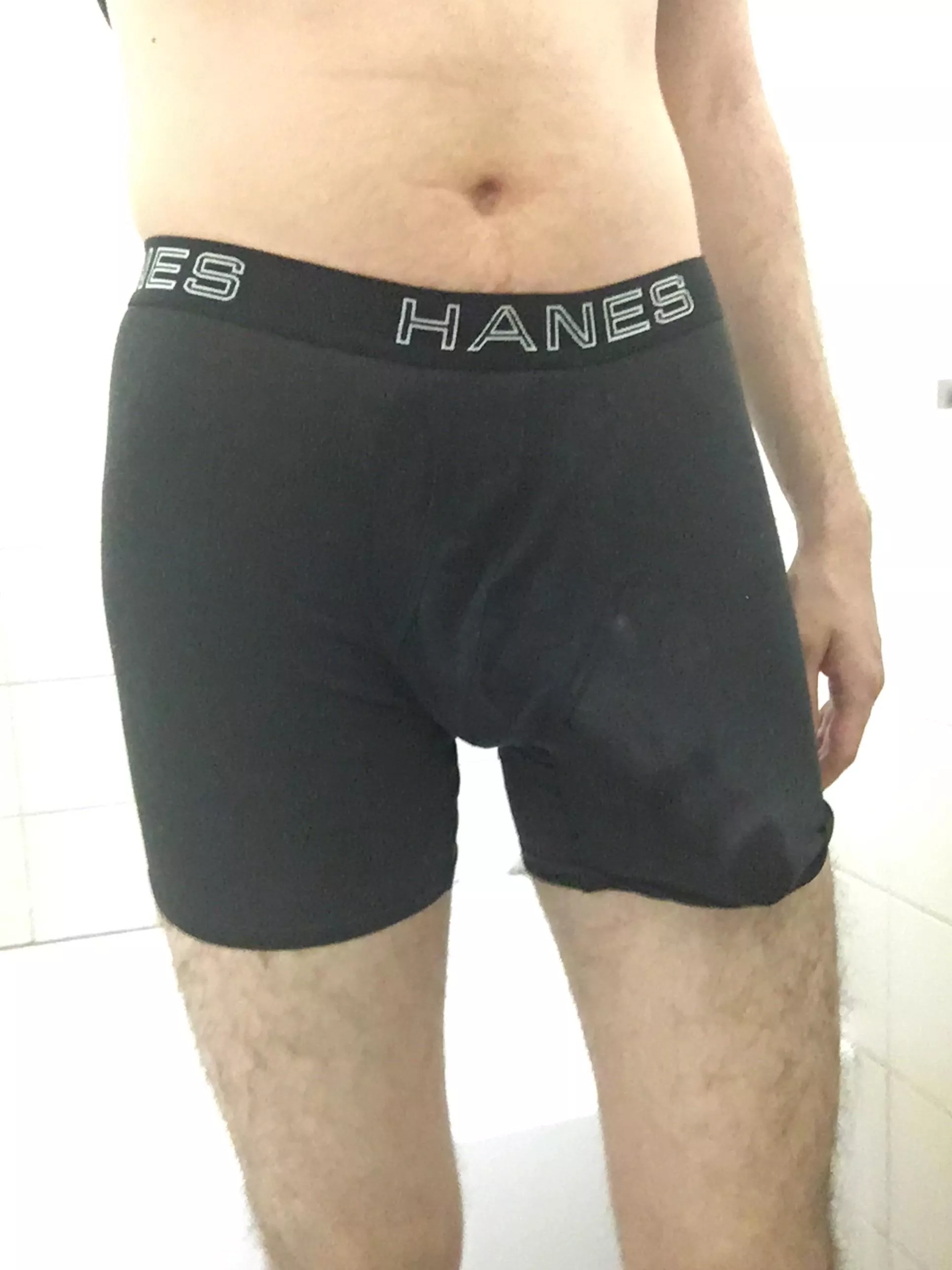 Wearing my favorite Hanes with bad lighting