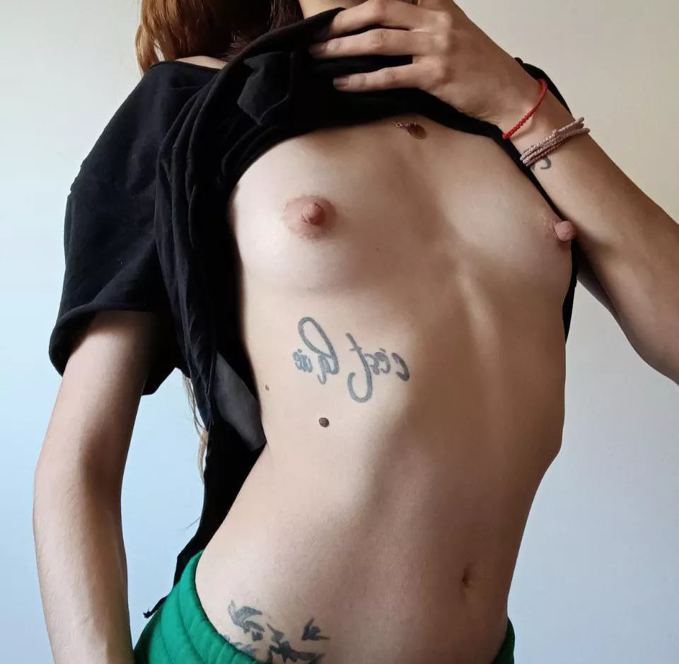 Aim your cream shot on my tiny tits and hard nips 😝