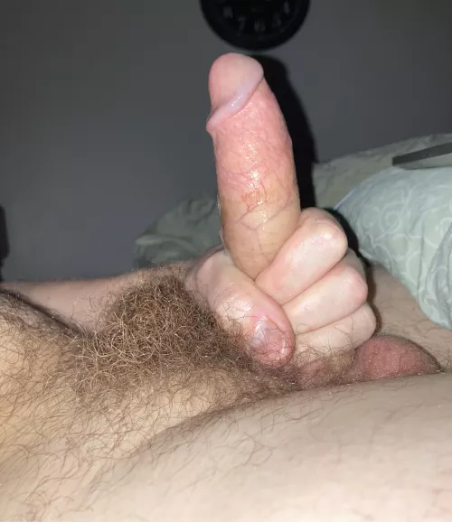 Beating off with spit tonight. I usually jerk off with coconut oil. But sometimes tugging your dick with a big loogie feels good af