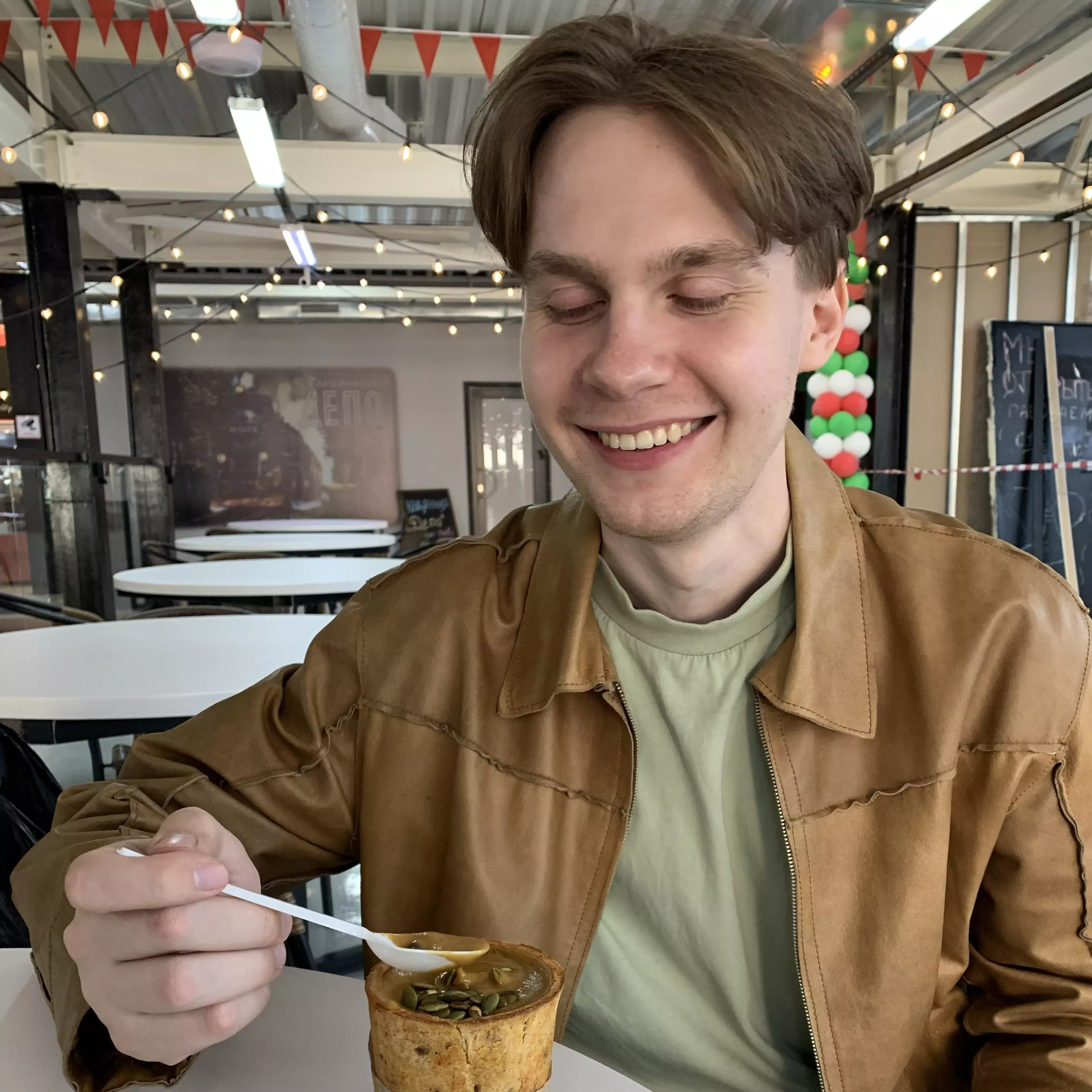 Eating soup out of the bread